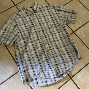 Mens SS Button Front Plaid Shirt Size M from Nautica Néw no Tags